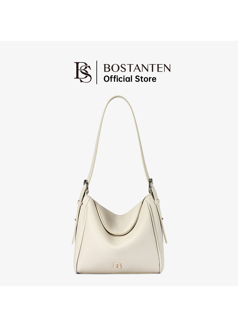 Bostanten BOSTANTEN ALENA Women’s Hobo Shoulder Bag – Elegant Beige White Handbag for Ladies  - Image 2