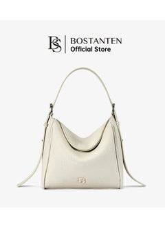 Bostanten BOSTANTEN ALENA Women’s Hobo Shoulder Bag – Elegant Beige White Handbag for Ladies  - Image 1
