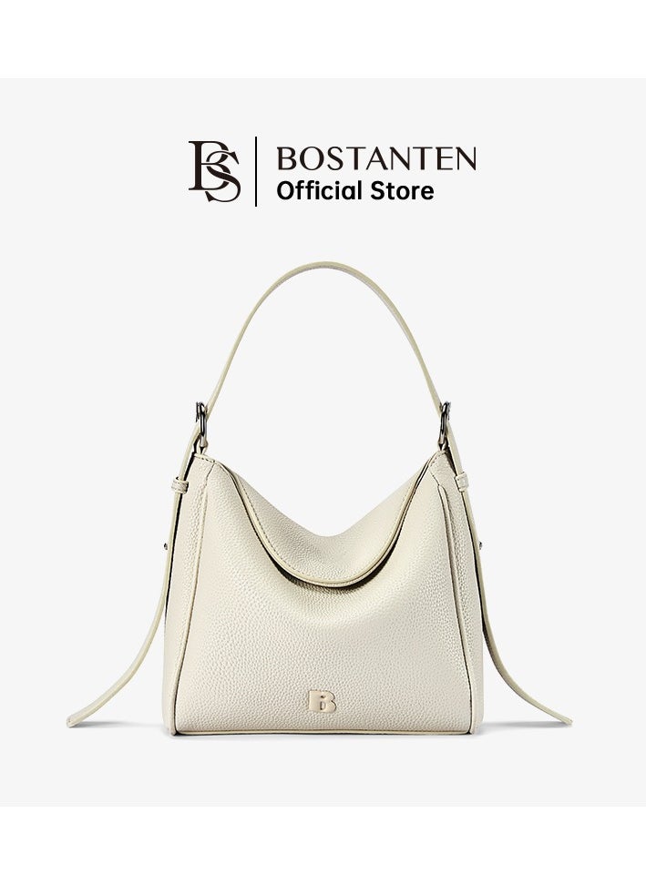 Bostanten BOSTANTEN ALENA Women’s Hobo Shoulder Bag – Elegant Beige White Handbag for Ladies  - Image 1