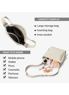 Bostanten BOSTANTEN ALENA Women’s Hobo Shoulder Bag – Elegant Beige White Handbag for Ladies  - Image 4