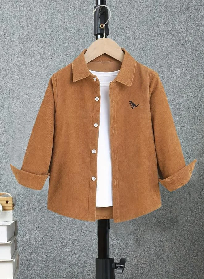 Take Two Take Two Brown Button-Up Long Sleeve Jacket