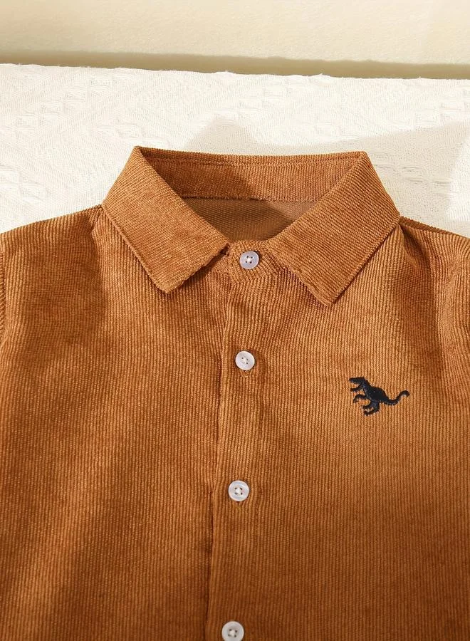 تايك تو جاكيت بني طويل الأكمام مزود بأزرار