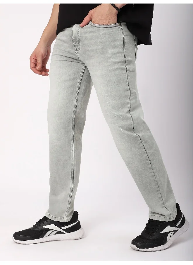 بيونغ Light Grey Whisker Regular Fit Jeans for men