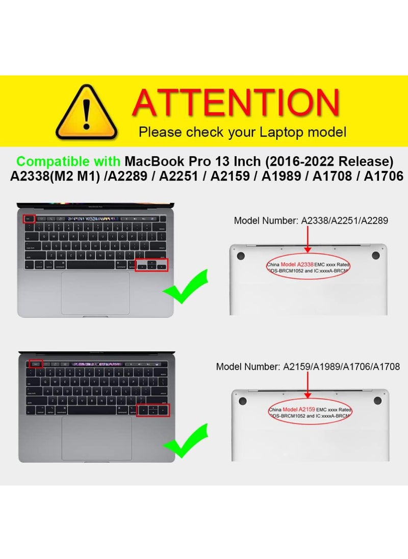 Rock Pow - Case for MacBook Pro 13 Inch A2338(M2 M1) A2251 A2289 A2159 A1989 A1706 A1708 (2016-2021 2022 2023 Release) with/Without Touch Bar- Snap On Hard Shell Case Cover, Crystal Clear - Image 1