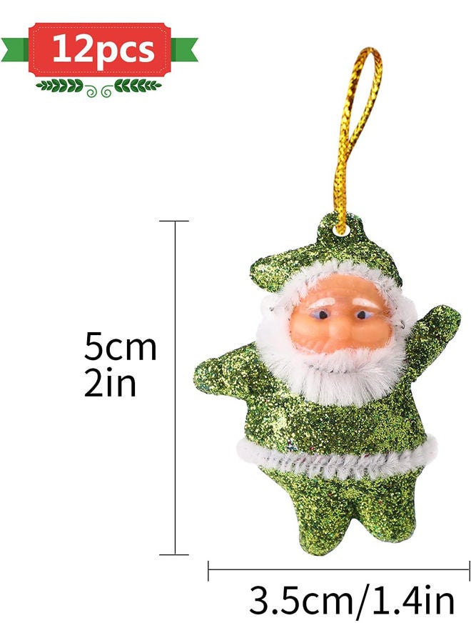 زينة شجرة الكريسماس 12 قطعة لتزيين دلاية عروسة سانتا كلوز - Image 2