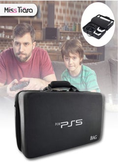 MissTiara Portable Travel Case Bag for PS5 Shockproof Hard Shell Luxury Waterproof EVA Bag (Black)  - Image 1