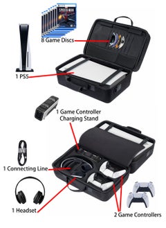 MissTiara Portable Travel Case Bag for PS5 Shockproof Hard Shell Luxury Waterproof EVA Bag (Black)  - Image 2