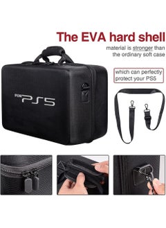 MissTiara Portable Travel Case Bag for PS5 Shockproof Hard Shell Luxury Waterproof EVA Bag (Black)  - Image 3