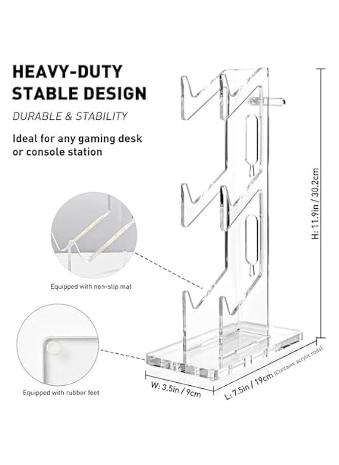 Topleo Controller Stand, 3 Tier Controller Stand and Headset Holder Game Accessories, for PS5 PS4, Universal Acrylic Desktop Holder, Build Your Game Fortresses  - Image 5