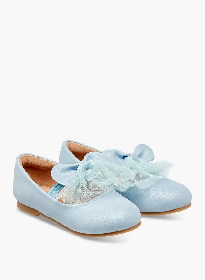 JUNIORS Bow Accent Slip-On Ballerina Shoes With Elastic Strap