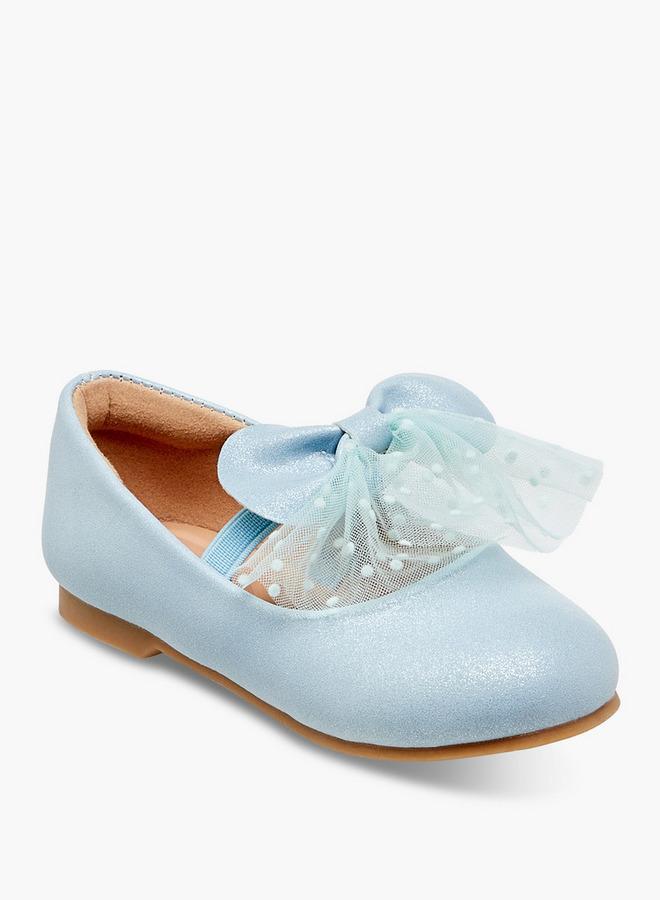 JUNIORS Bow Accent Slip-On Ballerina Shoes With Elastic Strap - Image 2