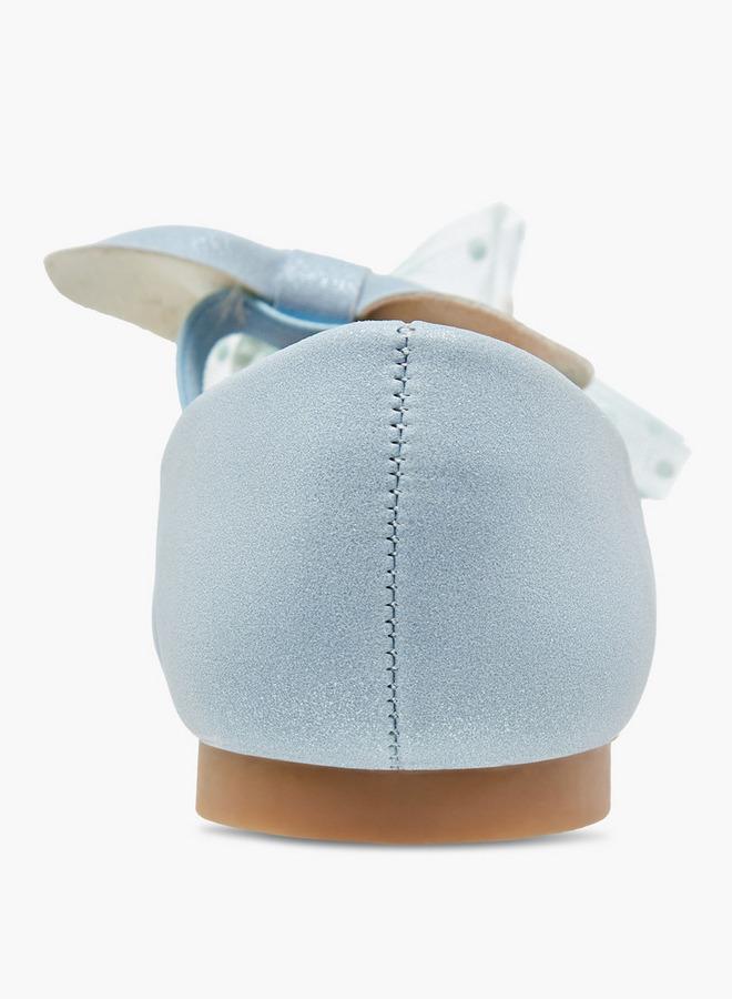 JUNIORS Bow Accent Slip-On Ballerina Shoes With Elastic Strap - Image 5