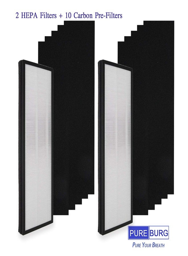PUREBURG فلتر بديل PUREBURG NEA-F1 متوافق مع أجهزة تنقية الهواء Eureka Instant Clear NEA120 و Toshiba Smart WiFi، عبوة من قطعتين من فلاتر الكربون النشط H13 HEPA - Image 3