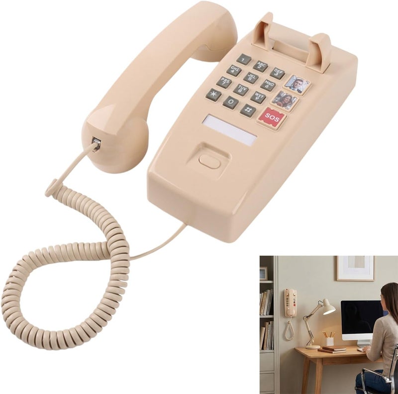 Functional Retro Landlines Phone Dials Redial LED Indicators for Office Use BatteryFree Operations Wall Mount Landlines - Image 2