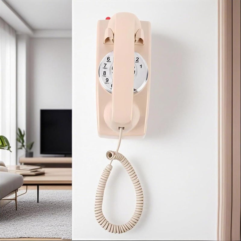 Functional Retro Landlines Phone Dials Redial LED Indicators for Office Use BatteryFree Operations Wall Mount Landlines - Image 4