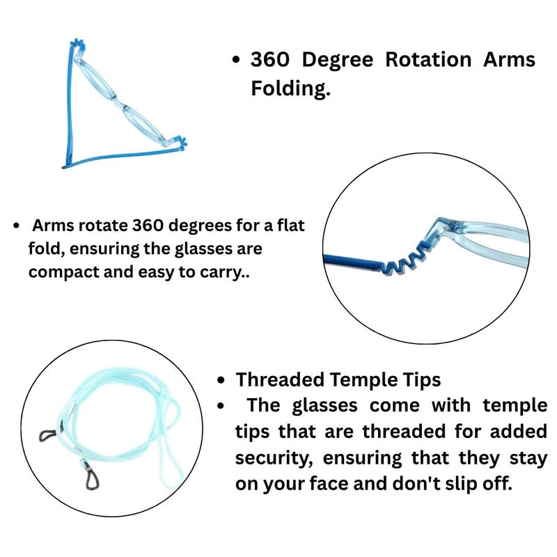 RedEx نظارات ريدكس الأنيقة بإطار كامل بشكل مستطيل مرنة وغير قابلة للكسر للأطفال - Image 2