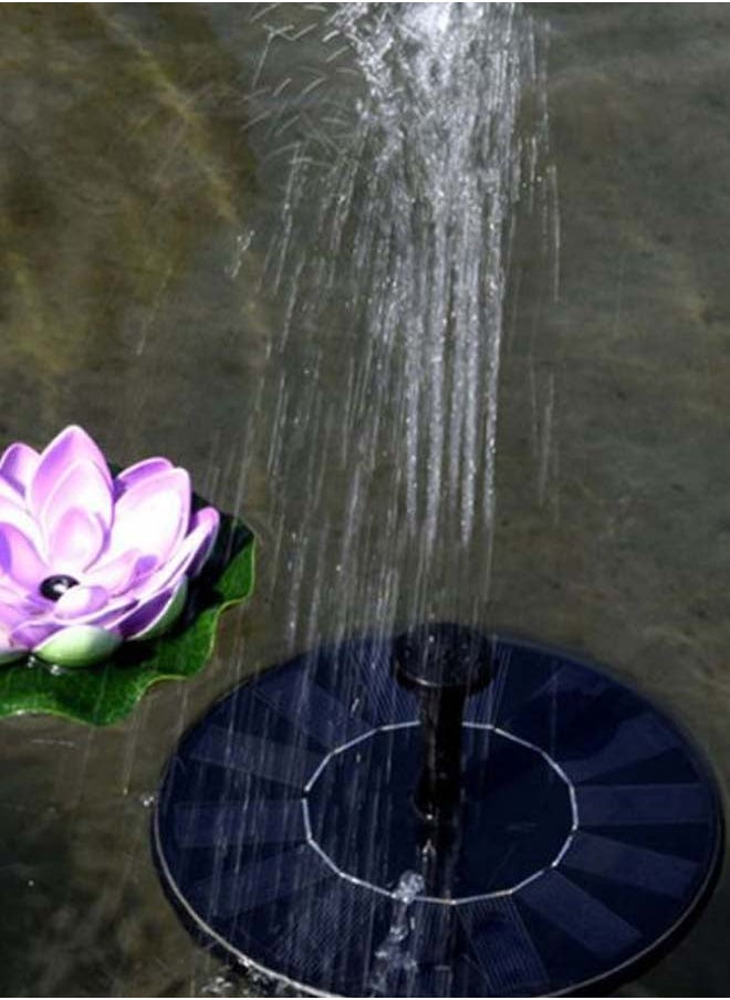 NIBEMINENT Solar Powered Water Fountain With Nozzle Black  - Image 2