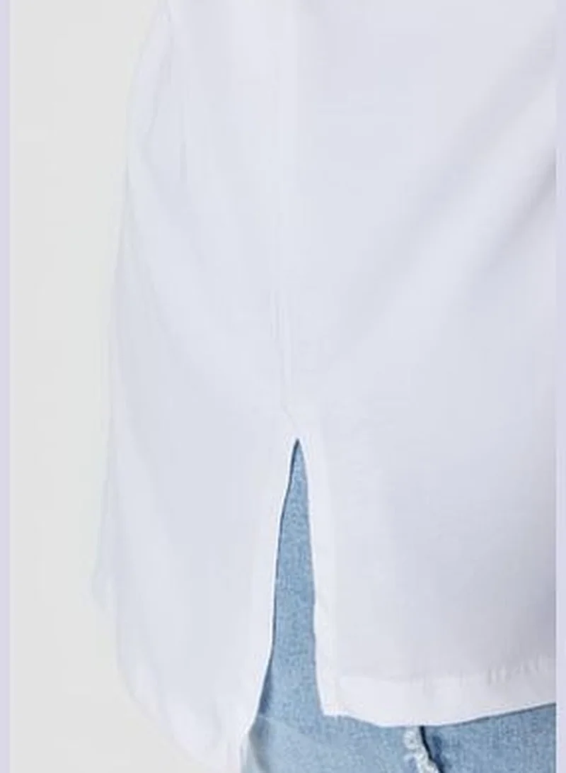 trendyol White More Sustainable Knitted Knitted Decollete, Padded T-Shirt TBBSS23BF00045