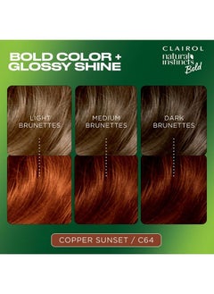 CLAIROL Natural Instincts Bold Permanent Hair Dye C64 Copper Sunset Hair Color Pack Of 1  - Image 3