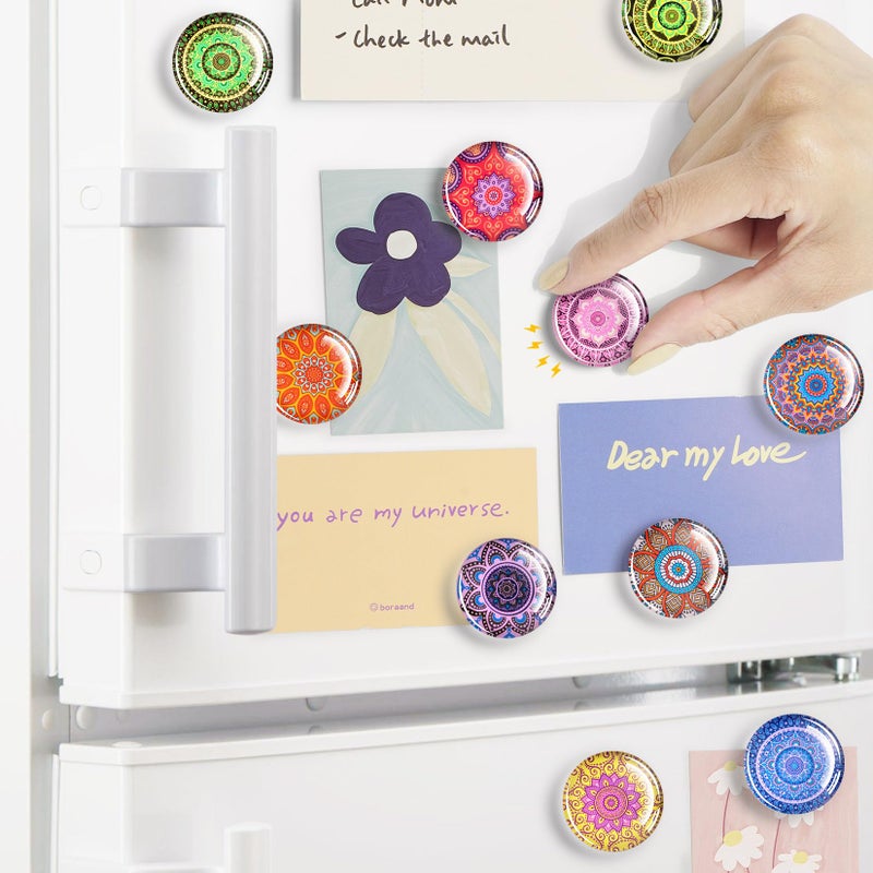 FINDMAG 12 Pcs Magnets Refrigerator, Cute Magnets Fun for Fridge, Whiteboard, Strong Fridge Magnet Circle for Kitchen, Home, Glass Locker Magnet for Gift, School, Picture, Office, Map - Image 5