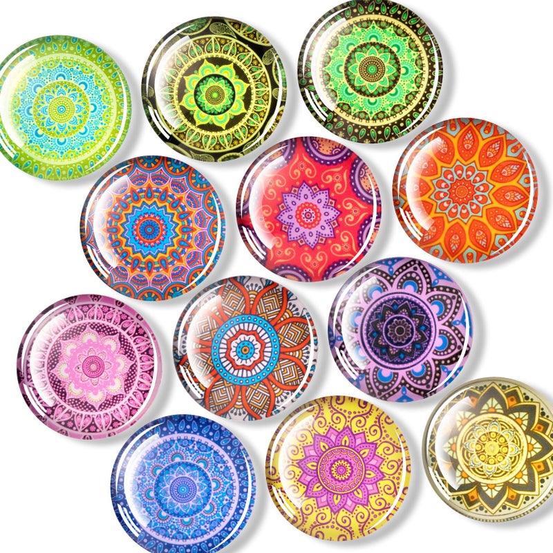 FINDMAG 12 Pcs Magnets Refrigerator, Cute Magnets Fun for Fridge, Whiteboard, Strong Fridge Magnet Circle for Kitchen, Home, Glass Locker Magnet for Gift, School, Picture, Office, Map - Image 1