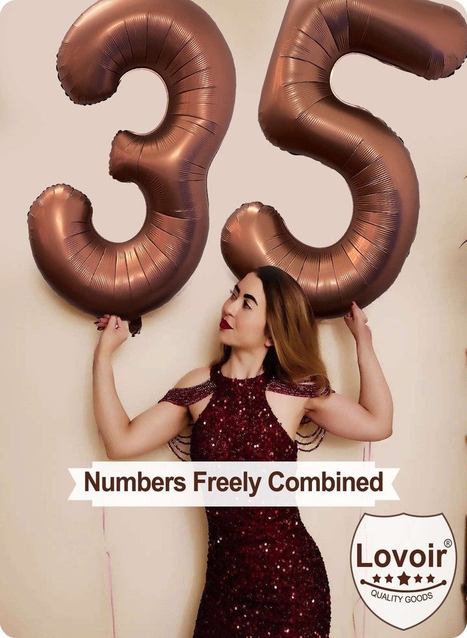 Lovoir 40 Inch Coffee Brown Number 1 Balloon Large Size Jumbo Digit Mylar Foil Retro Brown Helium Balloons for Birthday Party Celebration Decorations Graduation Anniversary Baby Shower Photo Shoot - Image 3