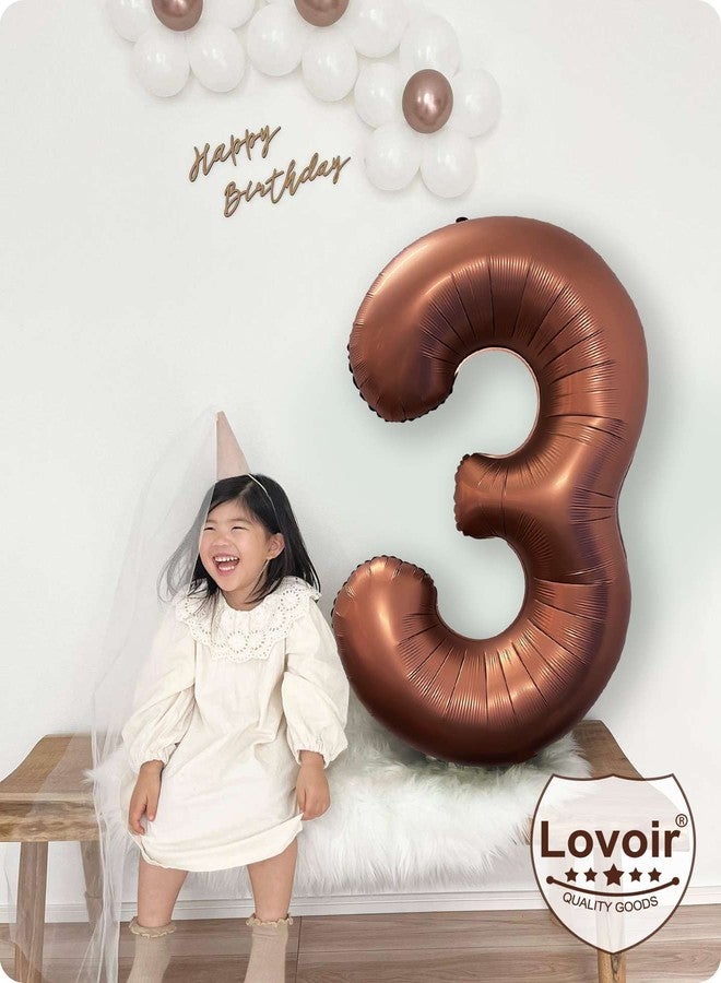 Lovoir 40 Inch Coffee Brown Number 1 Balloon Large Size Jumbo Digit Mylar Foil Retro Brown Helium Balloons for Birthday Party Celebration Decorations Graduation Anniversary Baby Shower Photo Shoot - Image 4