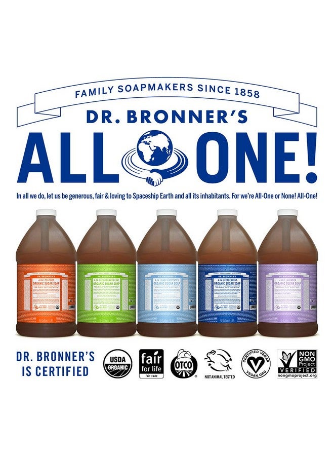 Dr. Bronner's - Organic Sugar Soap (Peppermint, 64 Ounce) - Made with Organic Oils, Sugar and Shikakai Powder, 4-in-1 Uses: Hands, Body, Face and Hair, Cleanses, Moisturizes and Nourishes, Vegan - Image 4