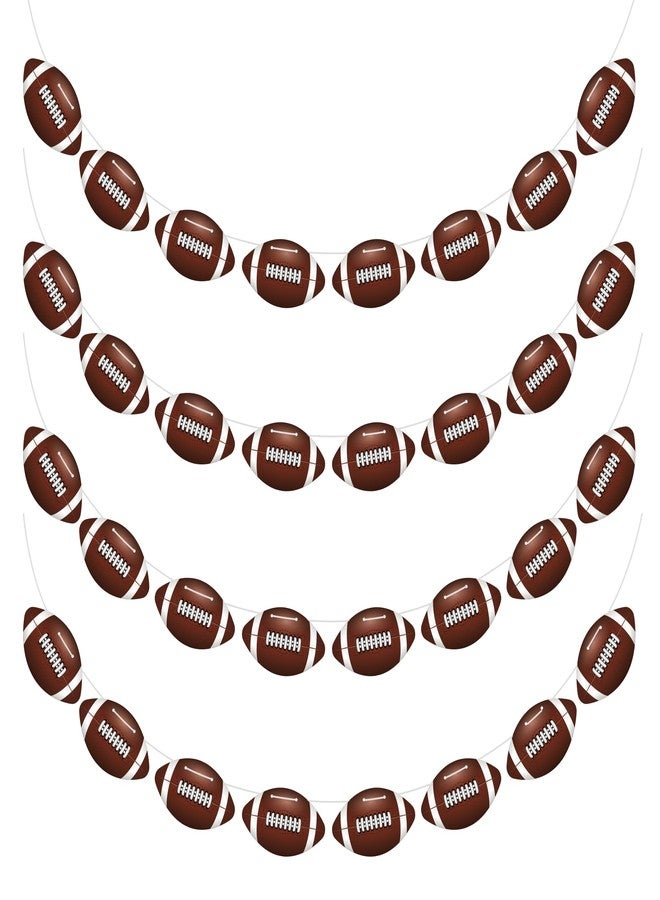 Venicor 4PC - Football Party Decorations - Football Banner - Football Hanging Decorations Decor for Themed Birthday Party Bowl Game Fans Home Garland Supplies Flag - Image 1
