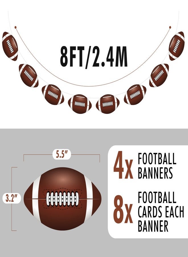 Venicor 4PC - Football Party Decorations - Football Banner - Football Hanging Decorations Decor for Themed Birthday Party Bowl Game Fans Home Garland Supplies Flag - Image 2