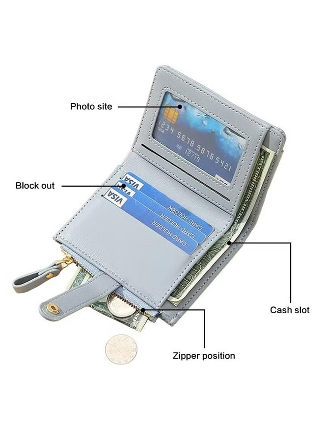 HY RFID Blocking Women's Bifold Wallet with Zipper, Coin Purse, Card Holder (Jujube Red) - Image 4