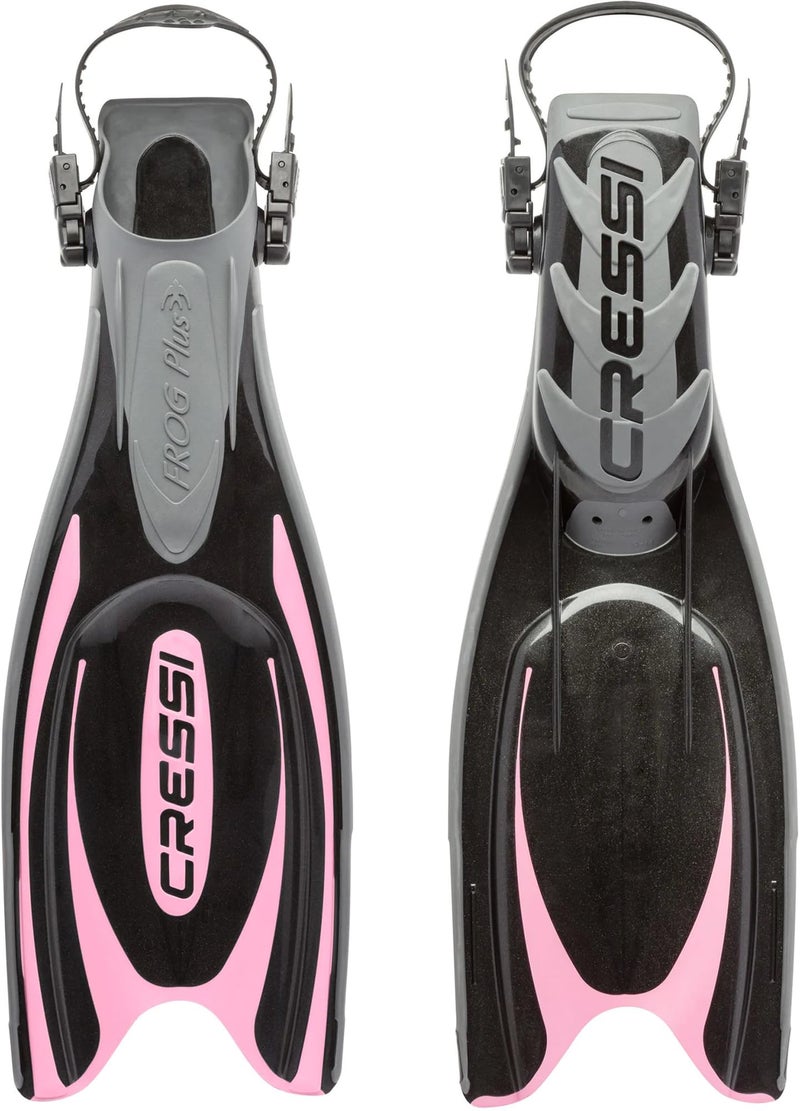 Cressi Frog Plus Adjustable Open Heel Fins BlackPink XSS - Image 2