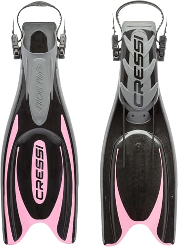 Cressi Frog Plus Adjustable Open Heel Fins BlackPink XSS - Image 1