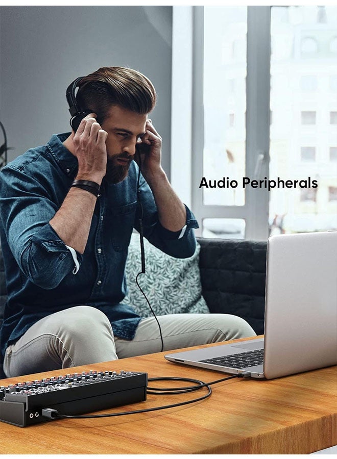 كابل الطابعة USB 2.0 A ذكر إلى B ذكر سلك ، كابل USB للطابعة إلى حاسوب كابل الطابعة لـ HP ، كانون ، الأخ ، سامسونج ، ديل ، إبسون ، ليكسمارك ، زيروكس ، البيانو و داك ، حالة الألومنيوم ، 2m - Image 5