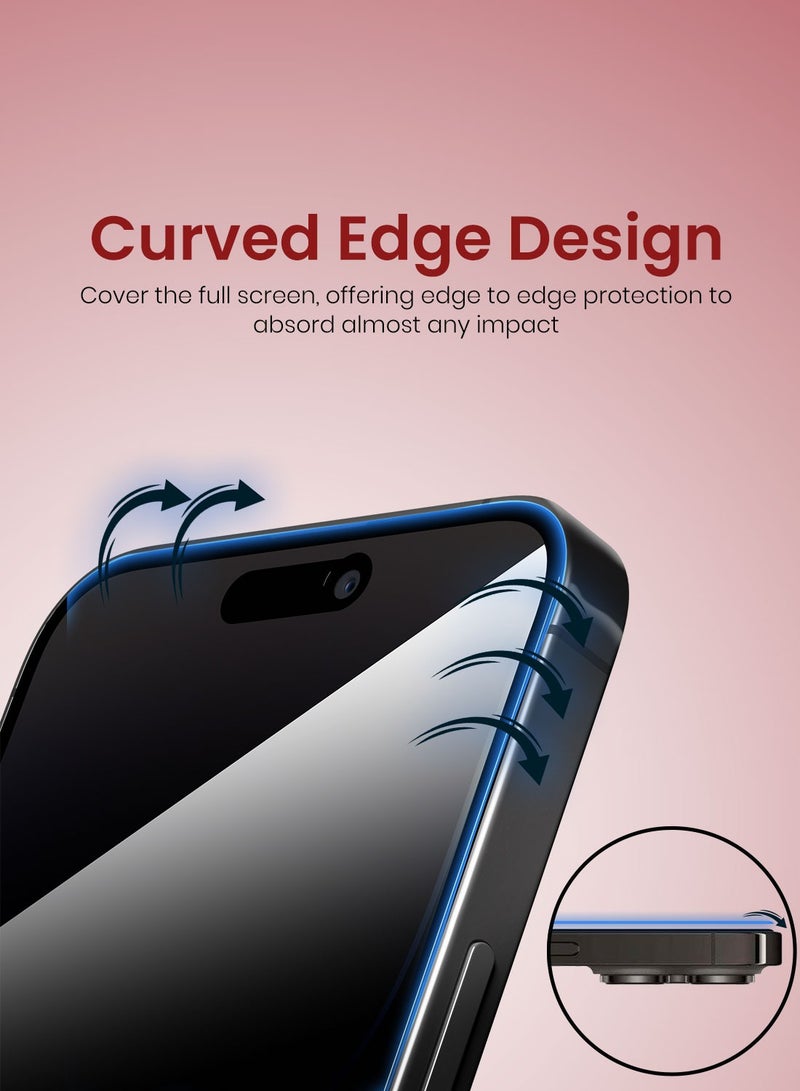 Moxedo Glass Screen Protector Privacy HD  with Easy Installation Frame Compatible for iPhone 14 Pro Max 6.7 inch - Image 3