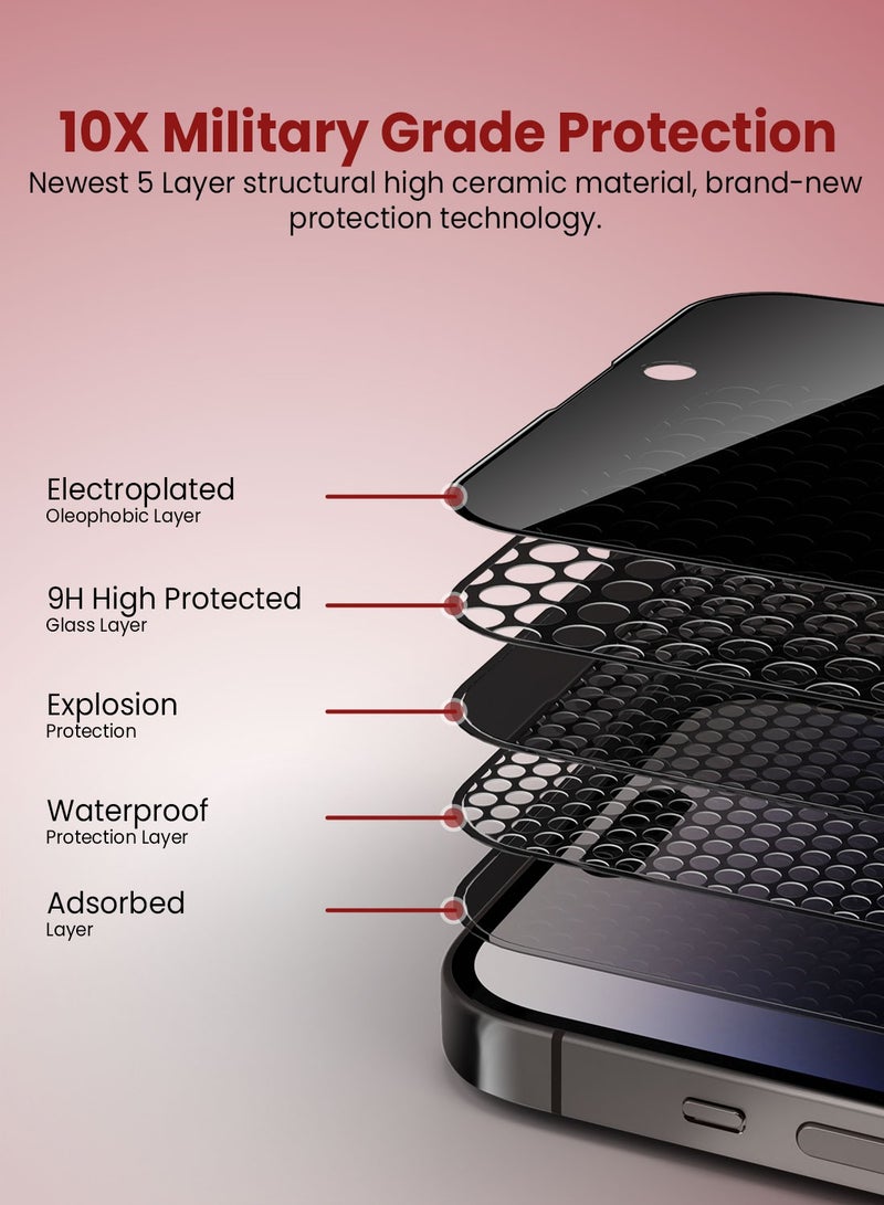 Moxedo Glass Screen Protector Privacy HD  with Easy Installation Frame Compatible for iPhone 14 Pro Max 6.7 inch - Image 4