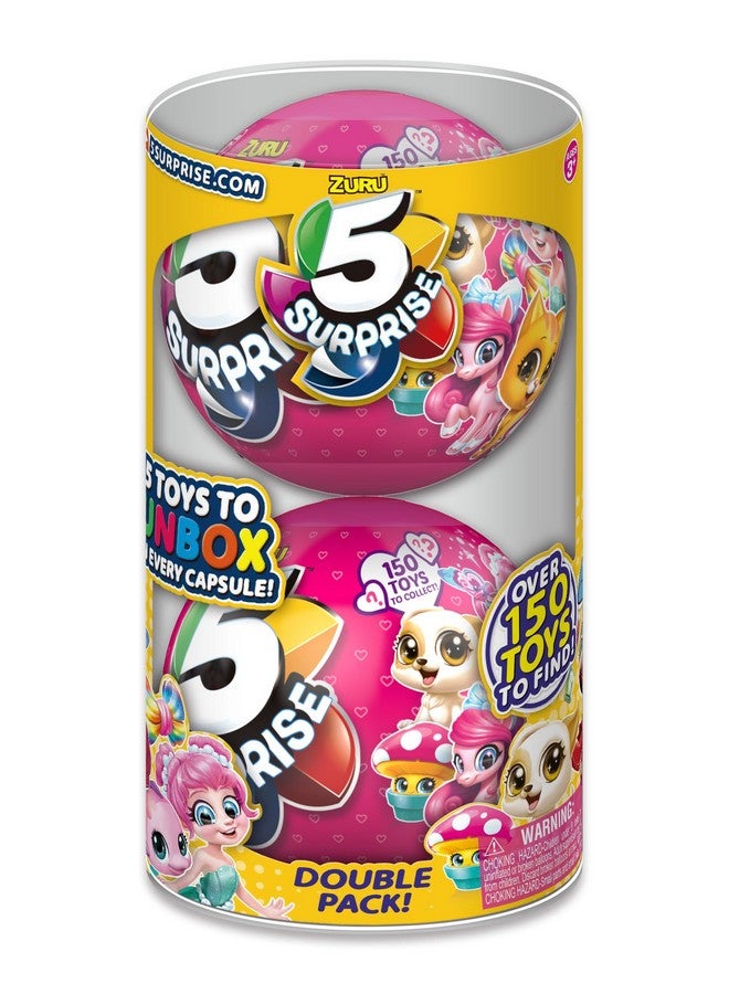 5 Surprise Pink Mystery Capsule Collectible Toy (Wave 2) Pack) By Zuru, Multicolor (7708) - Image 1