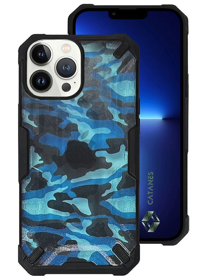CATANES Apple iPhone 13 pro max Shockproof Camouflage Grade Drop Tested Phone Case - Blue - Image 1