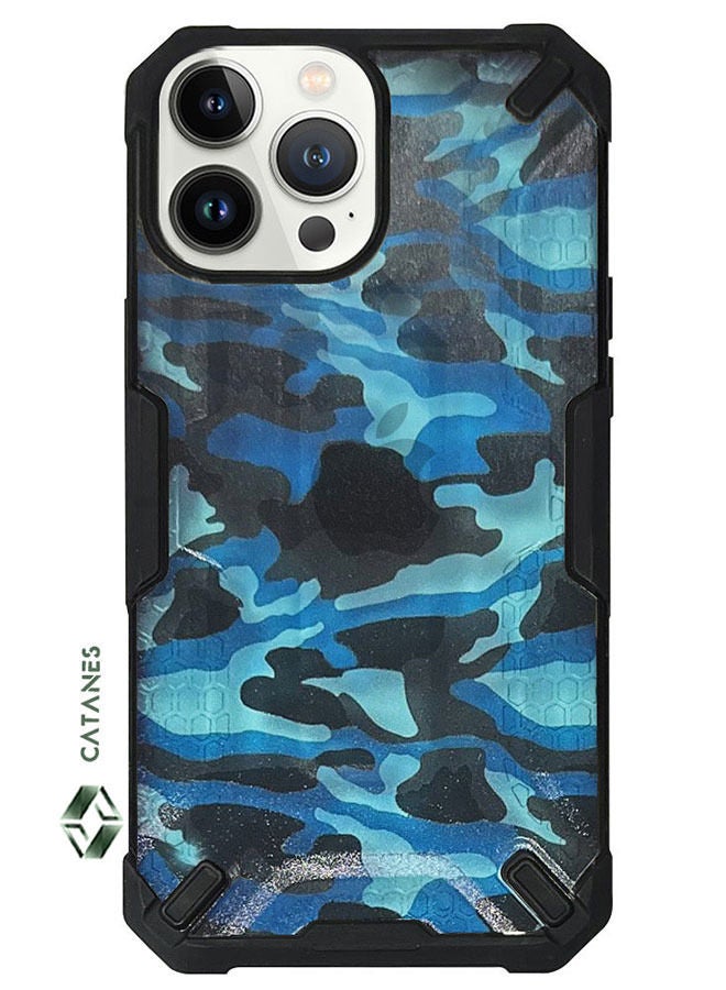 CATANES Apple iPhone 13 pro max Shockproof Camouflage Grade Drop Tested Phone Case - Blue - Image 5