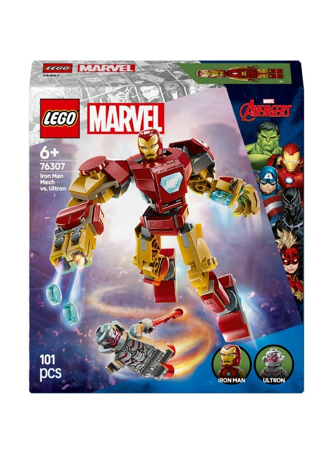 LEGO Marvel Iron Man Mech vs. Ultron Buildable Super Hero Figure Playset 76307 (101) Pieces - Image 2