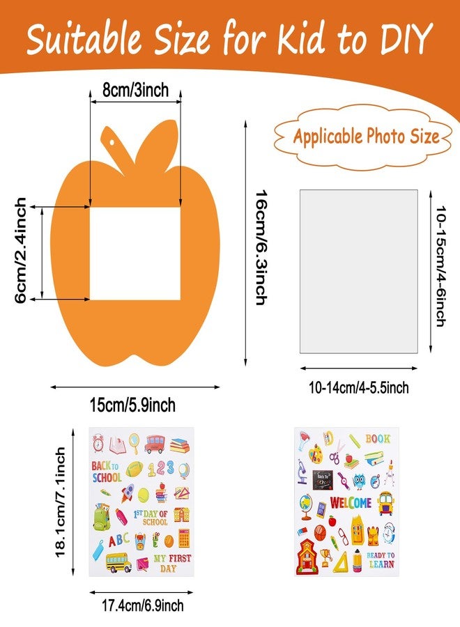 Whaline 40Pcs Back to School Picture Frame Craft Kits 30Pcs Apples Shaped Photo Frames 10 Sheets First Day of School Stickers Decals for Home School Classroom Games Activities Party Decoration - Image 2
