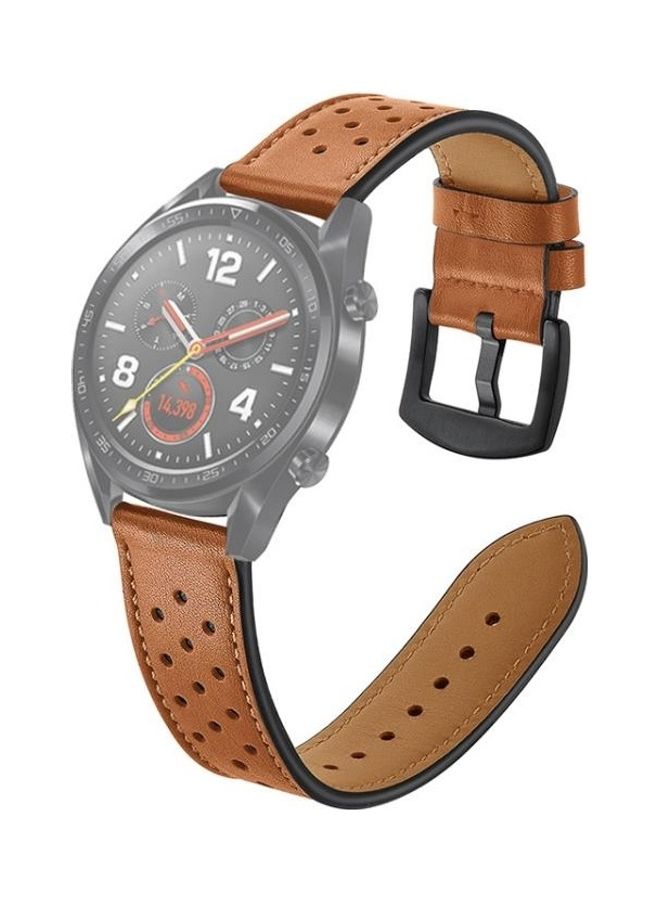 NIBEMINENT Replacement Strap for Huawei Watch GT2e / GT2 46mm Brown  - Image 2