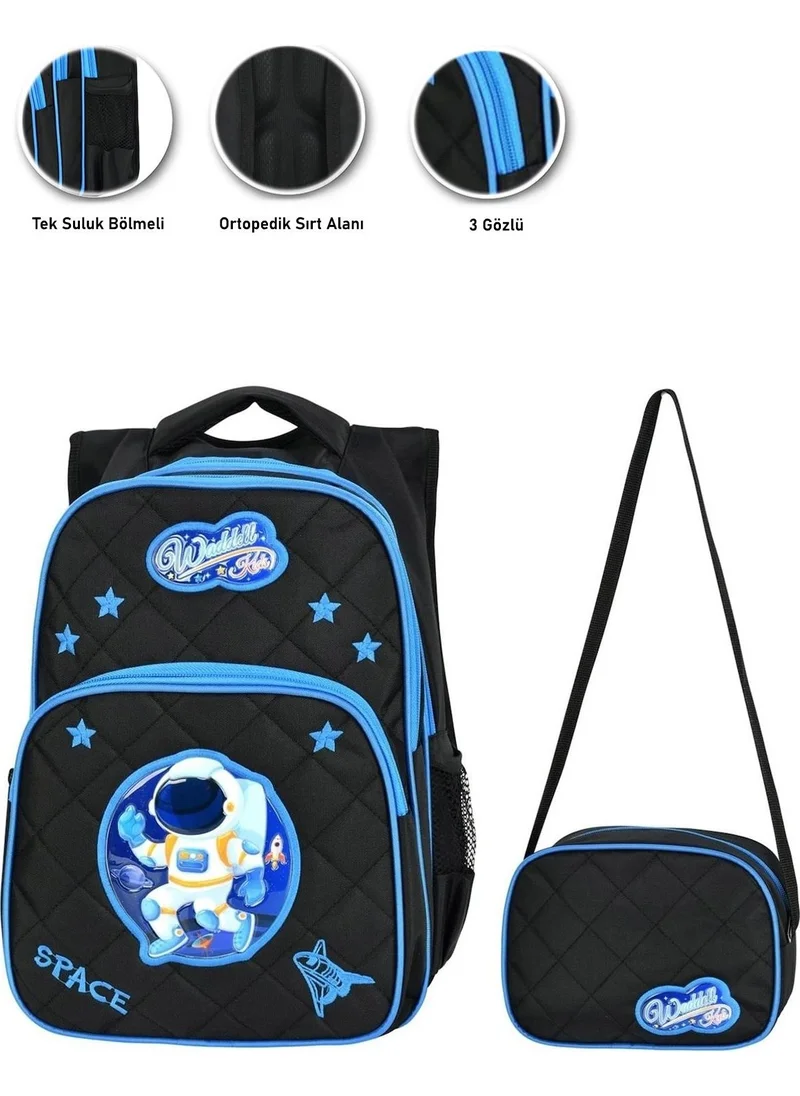 Masho Trend Starry Astronaut School Bag + Nutrition - Space Bag Primary School Bag Boys School Bag