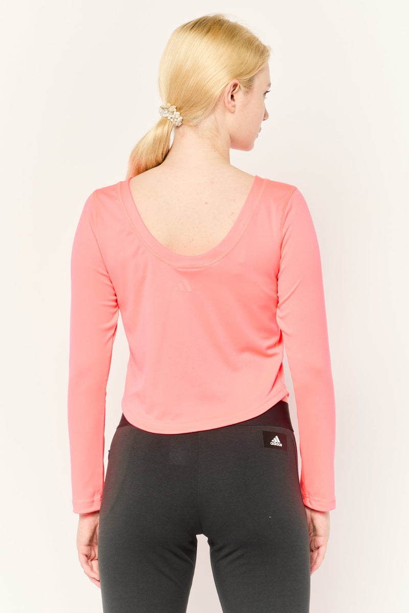 Adidas Women Sportswear Fit Long Sleeve Outdoor Top, Coral - Image 4