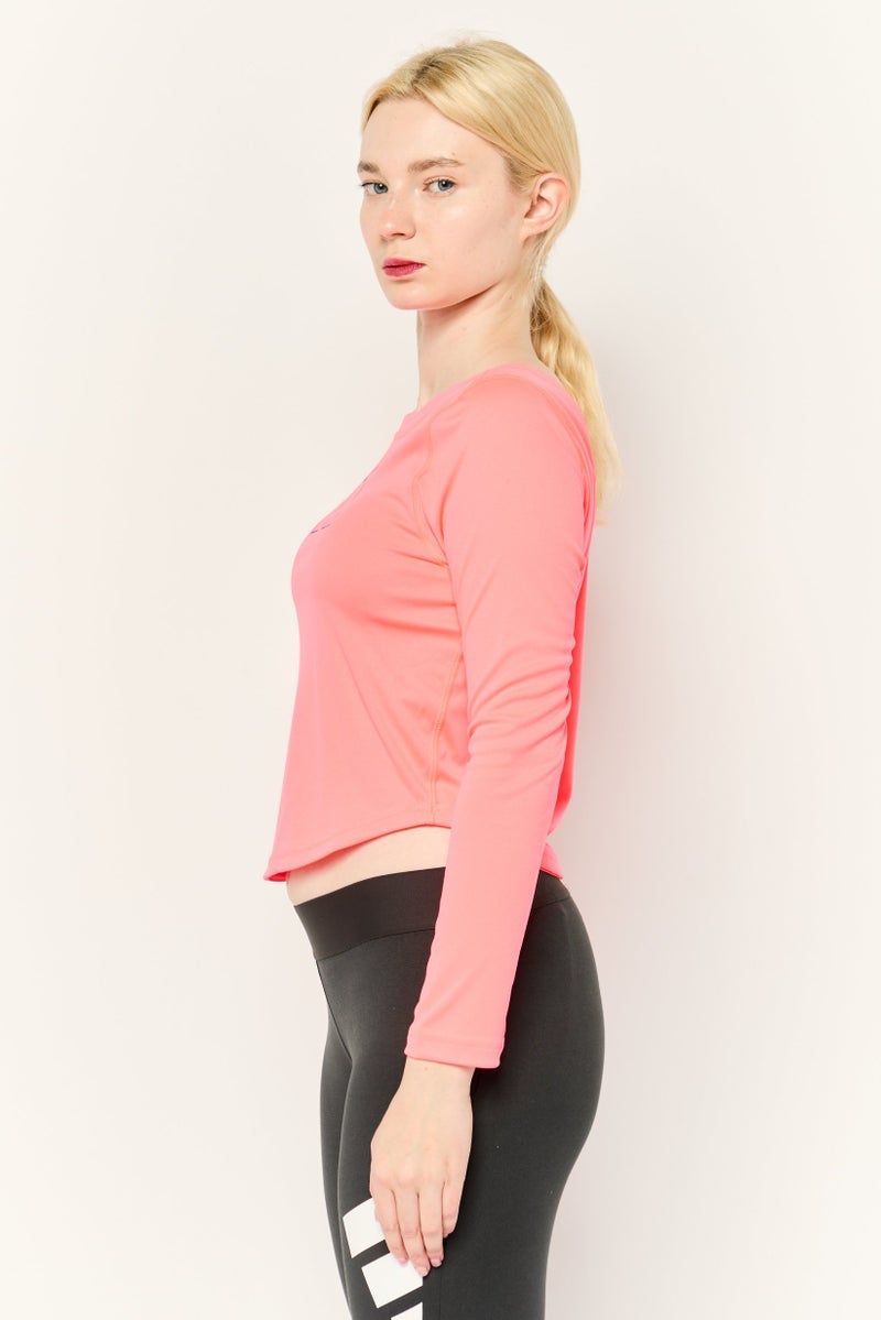 Adidas Women Sportswear Fit Long Sleeve Outdoor Top, Coral - Image 3