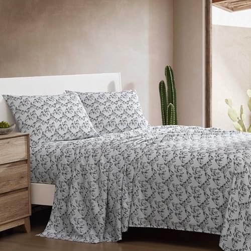 Wrangler Queen Size Sheet Set UltraSoft WrinkleResistant Bedding for Year Round Comfort Deep Pockets Bed Sheets with Matching Fitted Sheet Pillowcases Mustangs Black - Image 3