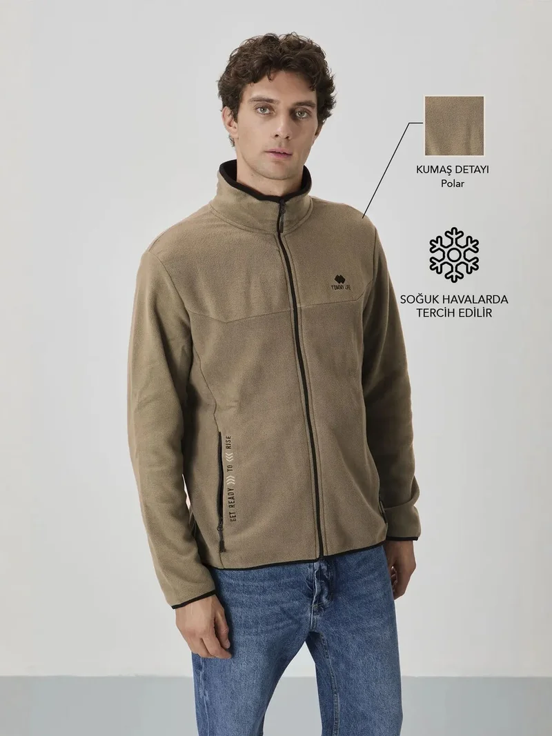 تومي لايف TOMMY Men's Plush Zip-front Sweatshirt
