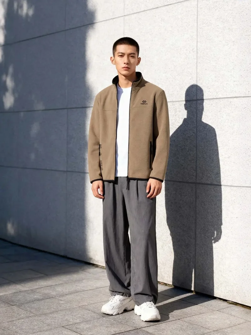 تومي لايف TOMMY Men's Plush Zip-front Sweatshirt