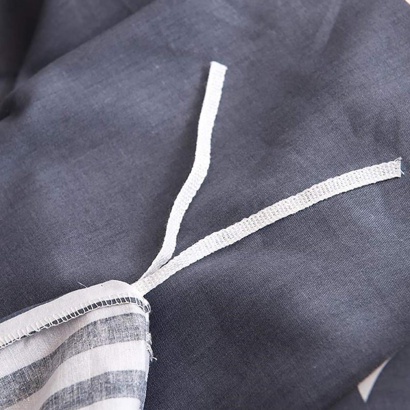 Uozzi Bedding 3 Pieces Duvet Cover Set Blue Gray with White Triangles - Ultra Soft and Easy Care Design Summer Bedding Duvet Cover Twin Size 68x86+ 2 Pillow Shams- 800 TC with Zipper Closure 4 Corner Ties - Image 4