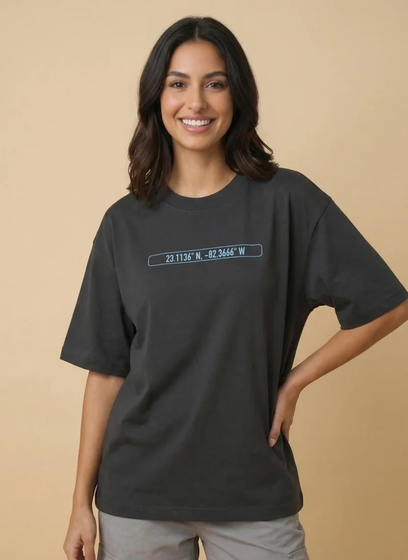 NOBERO Nobero Oversized Graphic Print T-shirt